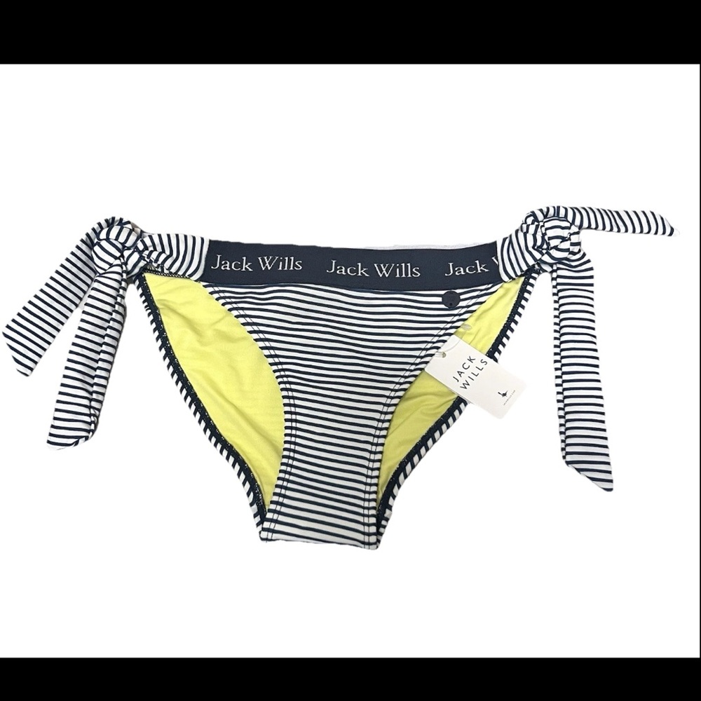 Bikini Bottoms Jack Wills NWT Nautical Striped Triston Tie Swim Resort Size US 6